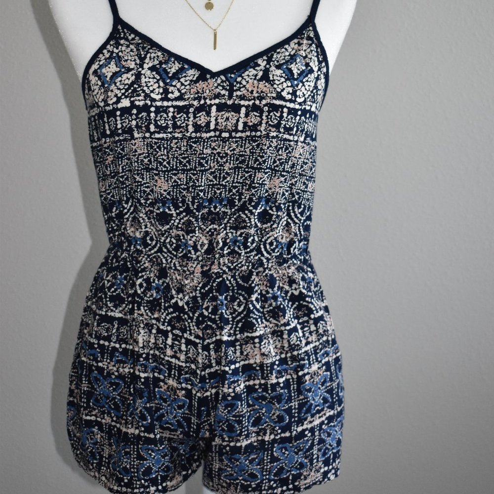 Angie  Boho Chic Style Blue Romper Sz S